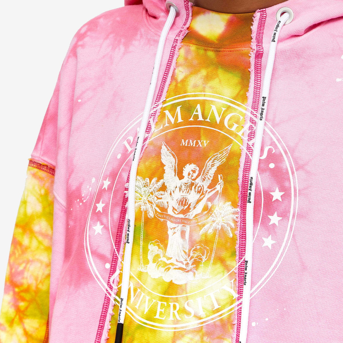 Palm Angels Women's Mix Tie Dye College Vintage Hoody in Fuchsia