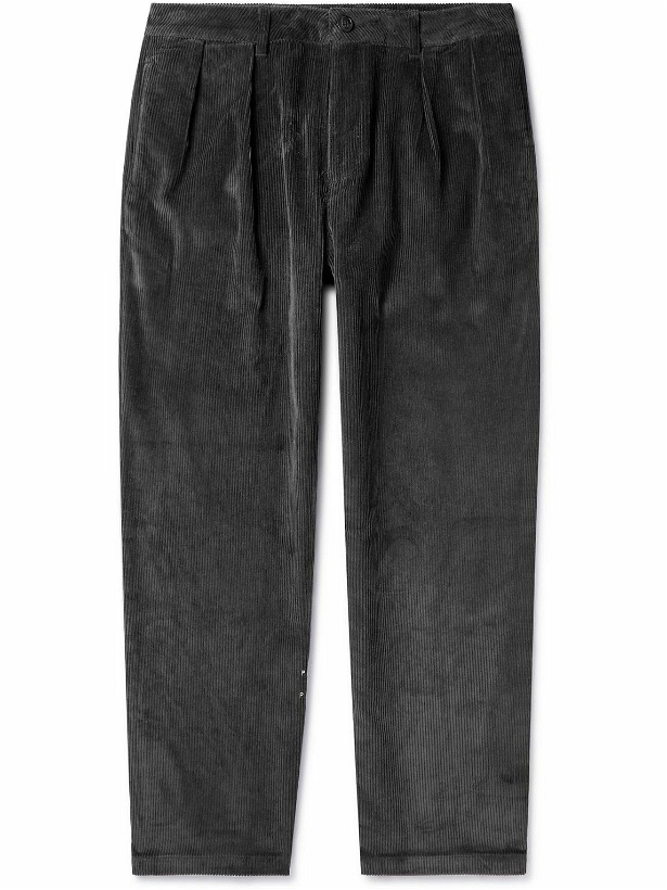 Photo: Pop Trading Company - Straight-Leg Cotton-Corduroy Trousers - Gray