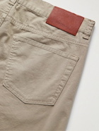 Canali - Cotton-Blend Twill Trousers - Neutrals
