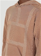 Graphic Knit Hooded Sweatshirt in Brown