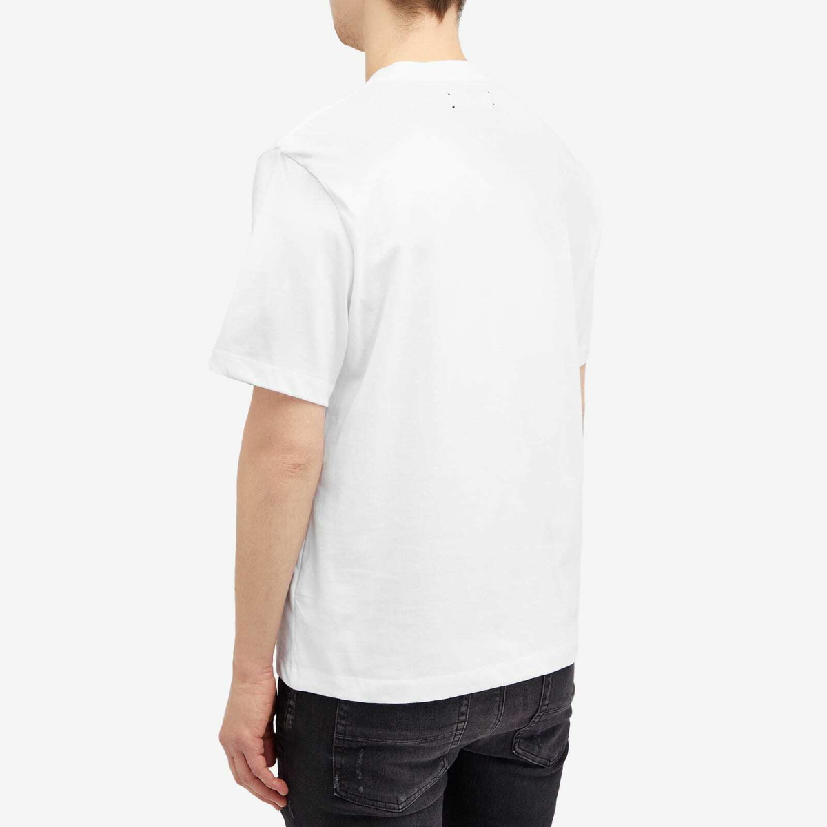 AMIRI Men's Chrome Staggered Logo T-Shirt in White Amiri