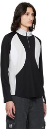CMMAWEAR Black & Gray Half-Zip Long Sleeve T-Shirt