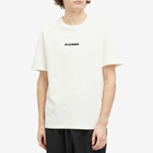 Jil Sander+ Men's Crew Neck Logo T-Shirt in Porcelain