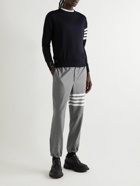 Thom Browne - Tapered Striped Wool Trousers - Gray