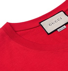 Gucci - Printed Cotton-Jersey T-Shirt - Men - Red