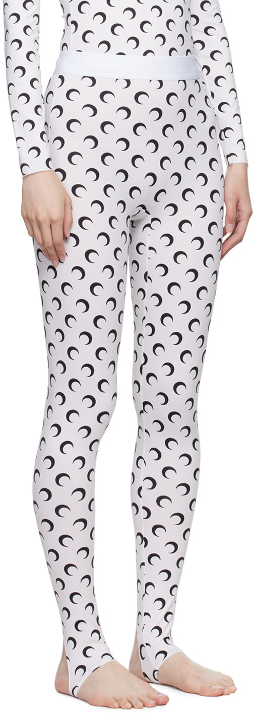 Marine Serre White All Over Moon Leggings