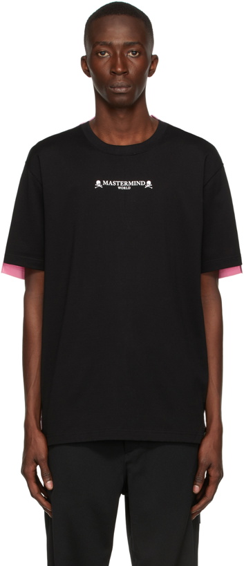 Photo: mastermind WORLD Black & Pink 2 Color T-Shirt