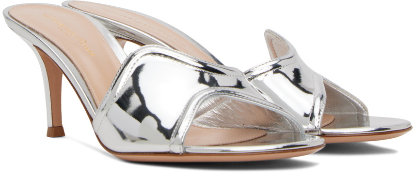 Gianvito Rossi Silver Lucrezia 70 Mules