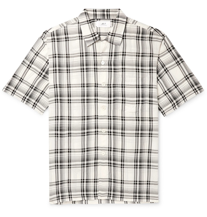 Photo: Mr P. - Camp-Collar Checked Crinkled-Voile Shirt - Black