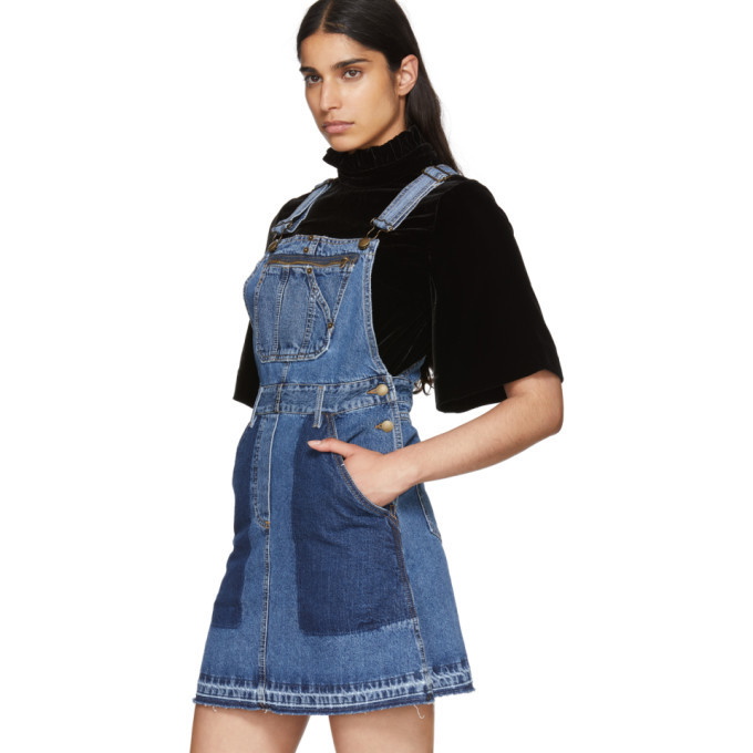 Denim Mini Dungaree Dress