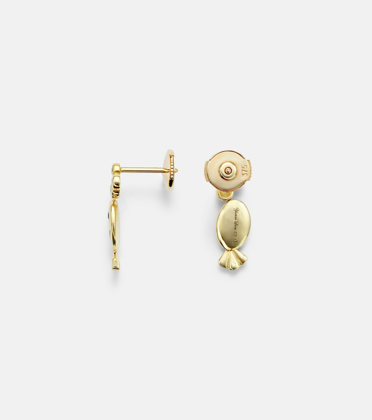 Yvonne Léon Sous L'eau 9kt gold earrings with diamonds and sapphires