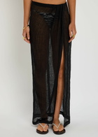 Lisa Marie Fernandez Linen-blend Maxi Sarong Skirt Black
