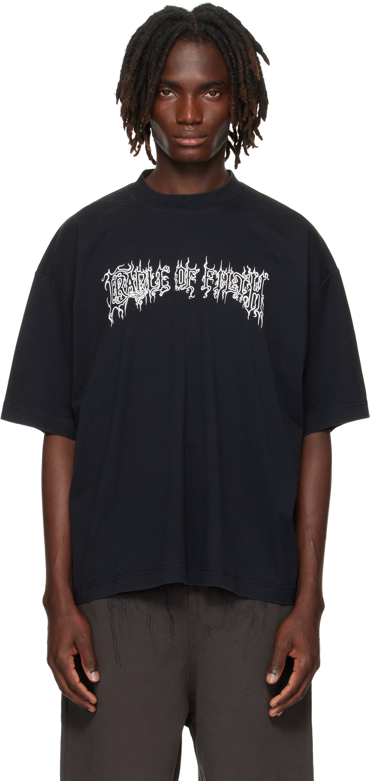 VETEMENTS ヴェトモン / Double Anarchy Oversized T-Shirt Black Double Anarchy Oversized T-shirt by VETEMENTS on Sale