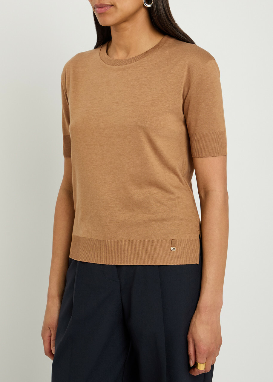 Herno Fine-knit T-shirt Camel