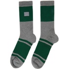 Acne Studios Grey Patch Striped Socks