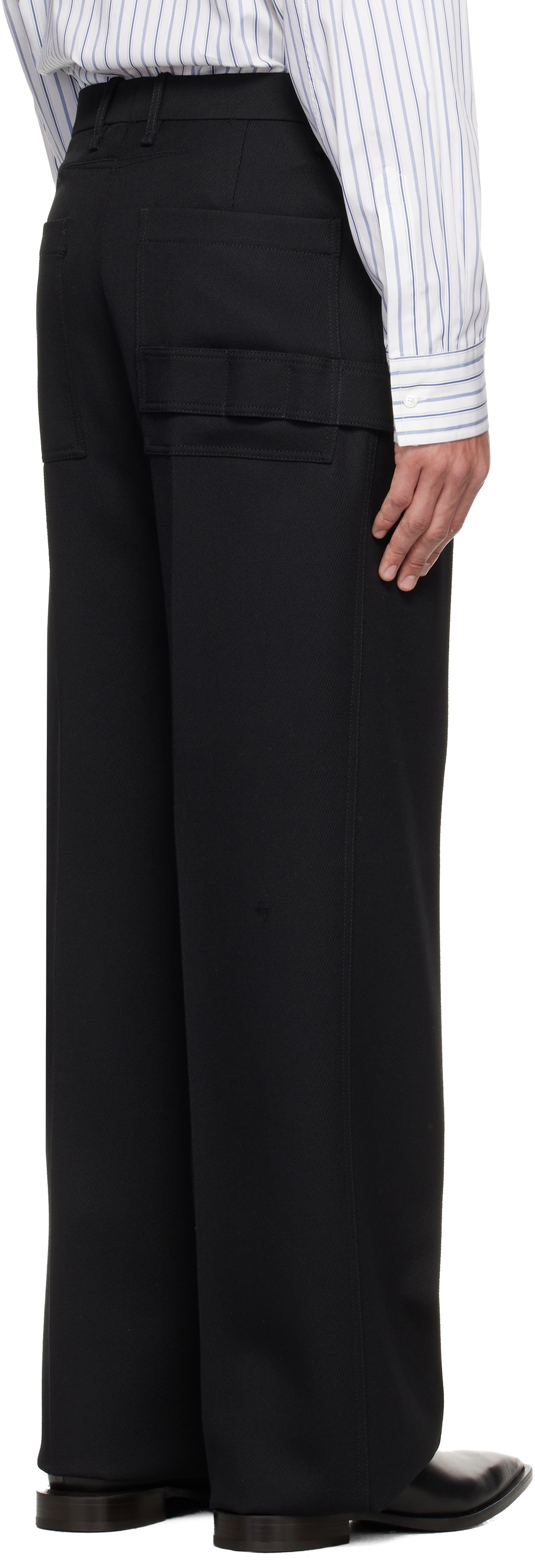 Lanvin Black Light Wool Chino Trousers