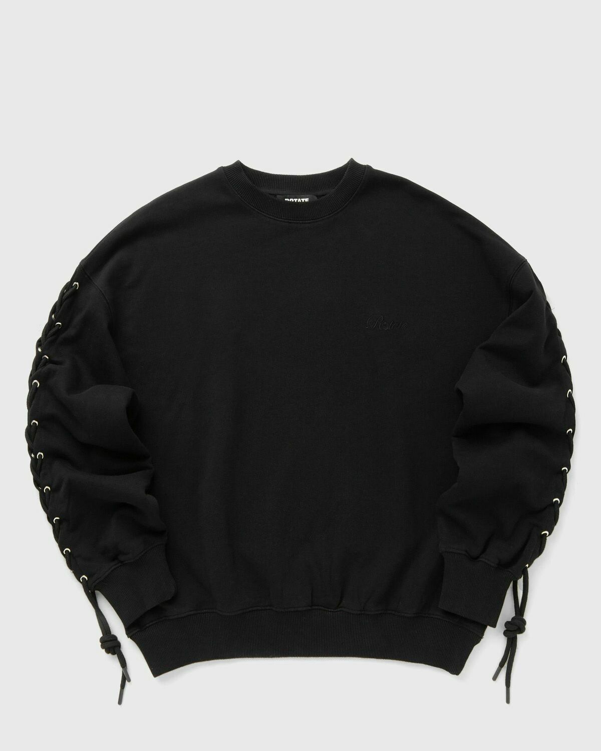 ROTATE Birger Christensen LACING CREWNECK Black Womens Sweatshirt