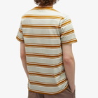 Fred Perry Men's Stripe T-Shirt in Silky Peach/Light Oyster/Dark Caramel