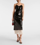 Xu Zhi Sequined organza midi dress