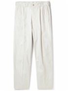 OrSlow - Two Tuck Wide-Leg Cotton-Twill Trousers - Neutrals