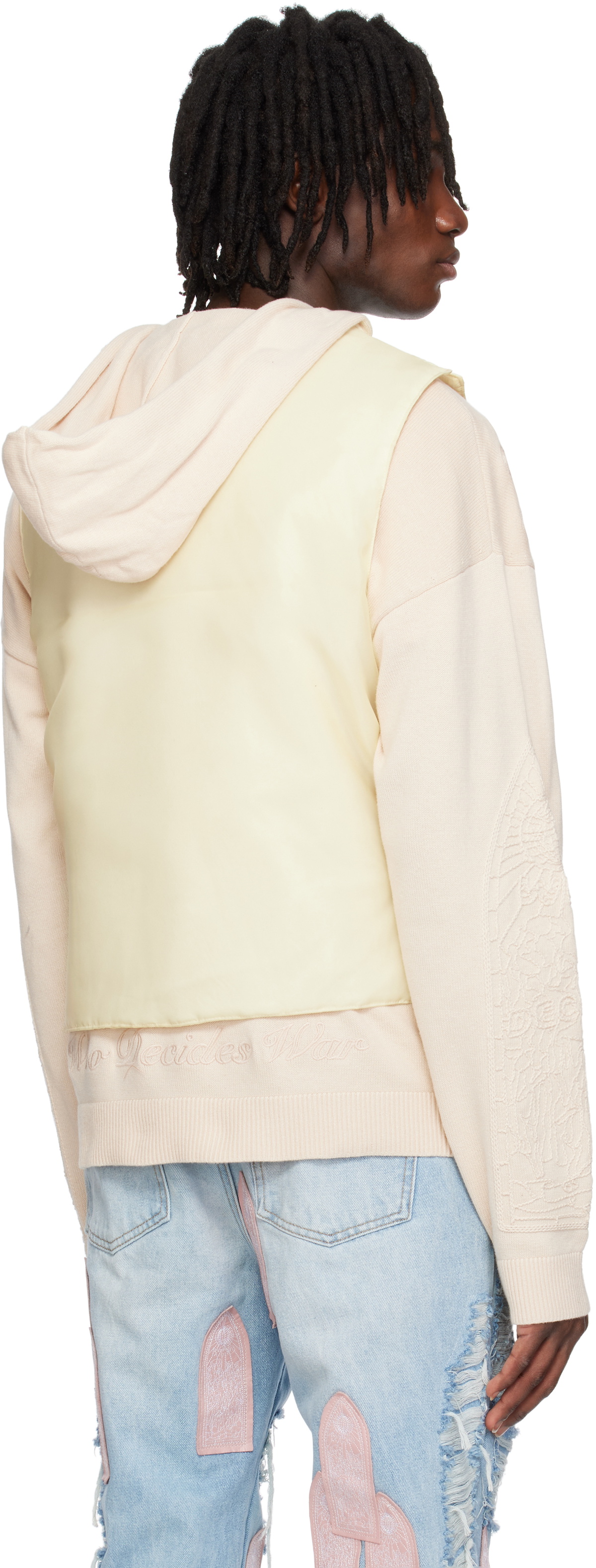 Who Decides War Beige Organza Bullet Point Vest