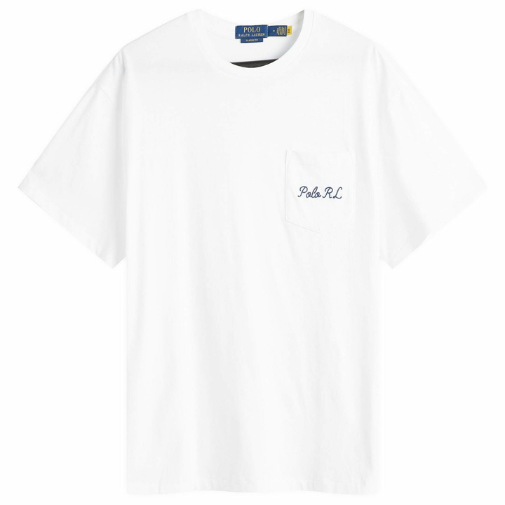 Photo: Polo Ralph Lauren Men's Varsity Bear Pocket T-Shirt in White
