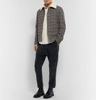 Barena - Shearling-Trimmed Houndstooth Wool Jacket - Gray