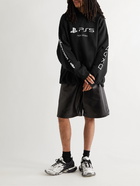 BALENCIAGA - PlayStation Printed Cotton-Jersey Hoodie - Black