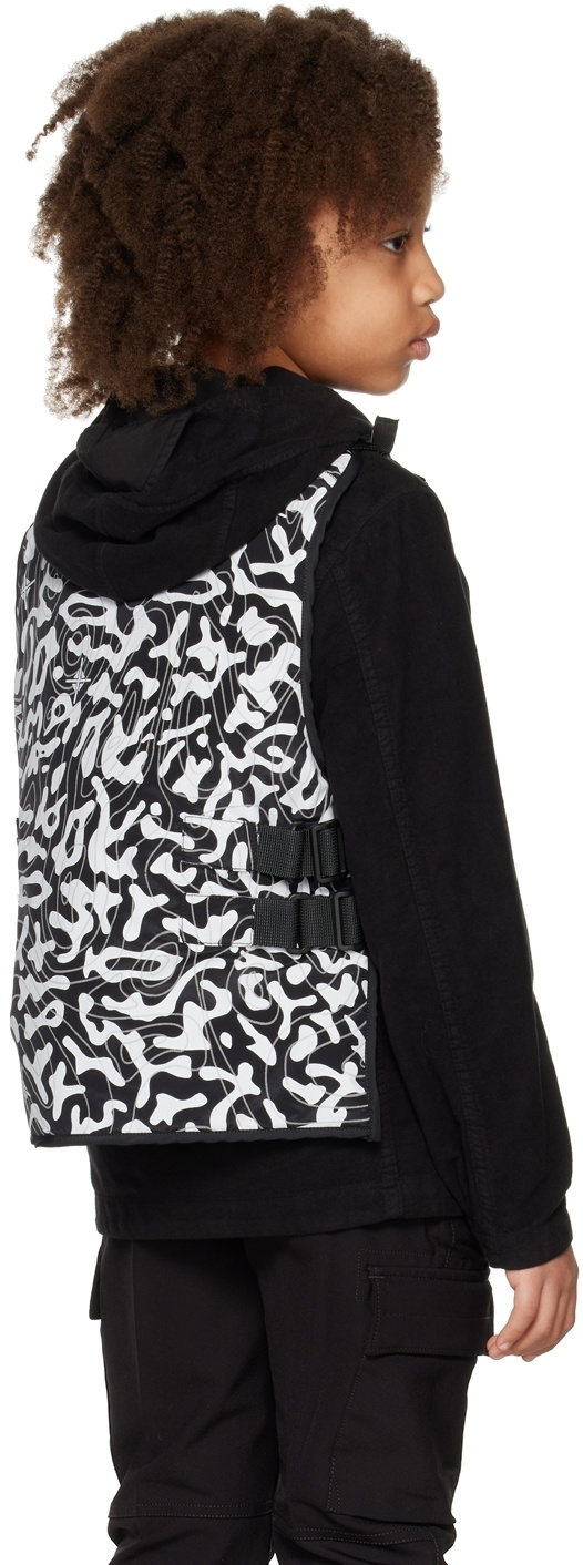 Stone Island Junior Kids Black & White Print Vest
