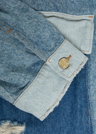 Ganni Patchwork Distressed Denim Jacket