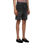 Amiri Black Denim Half Track Shorts