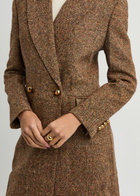 Zimmermann Illustration Hourglass Double-breasted Wool-blend Coat Brown