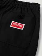 KENZO - Straight-Leg Logo-Appliquéd Cotton Trousers - Black