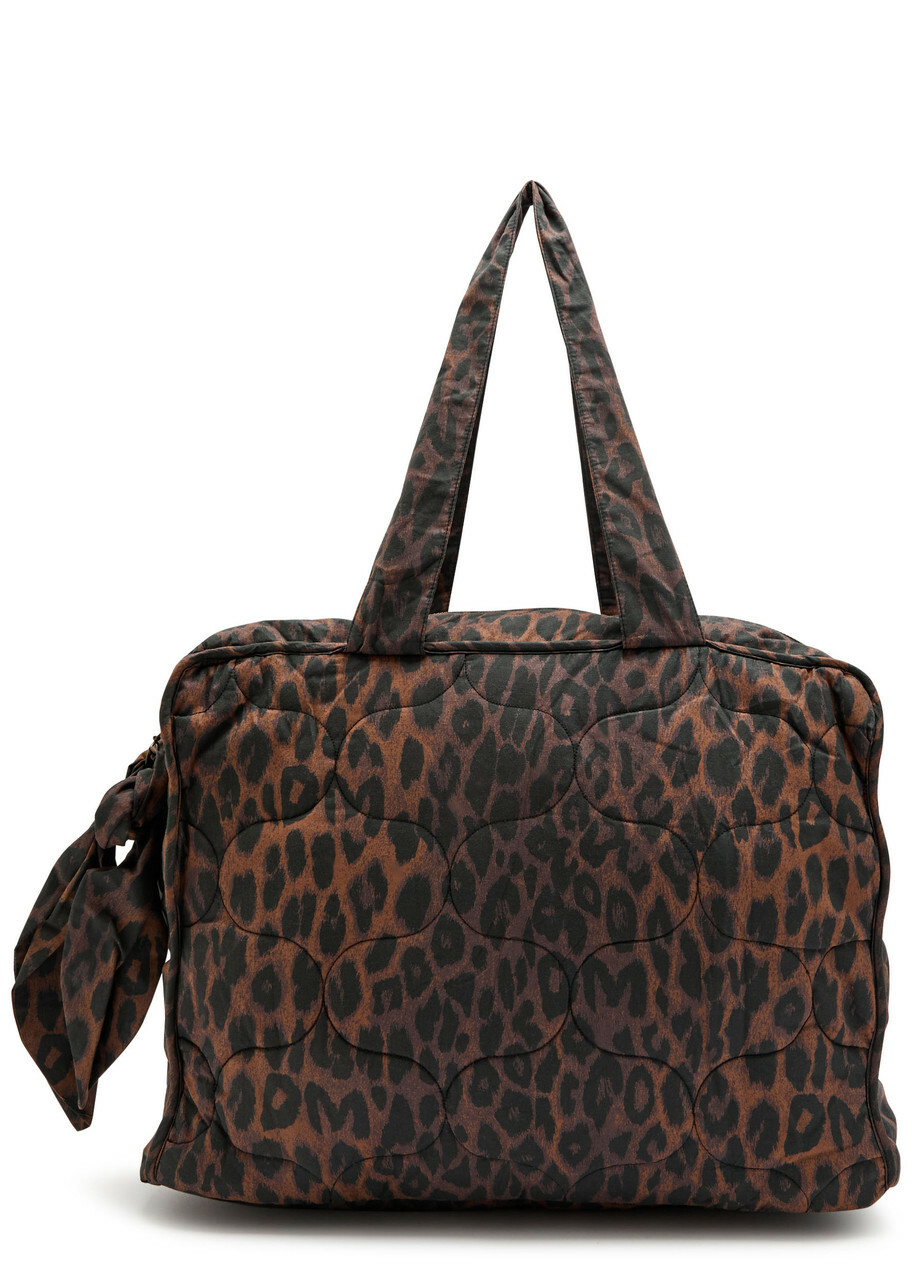 Damson Madder Quilted Leopard-print Cotton Tote - One Size