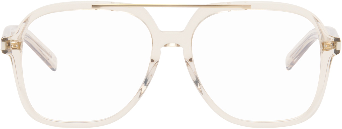 Saint Laurent Beige SL 545 Corner Angle Optical Frame Glasses