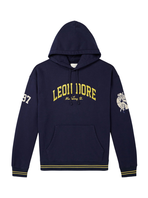 Photo: Aimé Leon Dore - Logo-Appliqué Cotton-Jersey Hoodie - Blue
