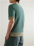 PIACENZA 1733 - Jacquard-Knit Silk and Linen-Blend T-Shirt - Green