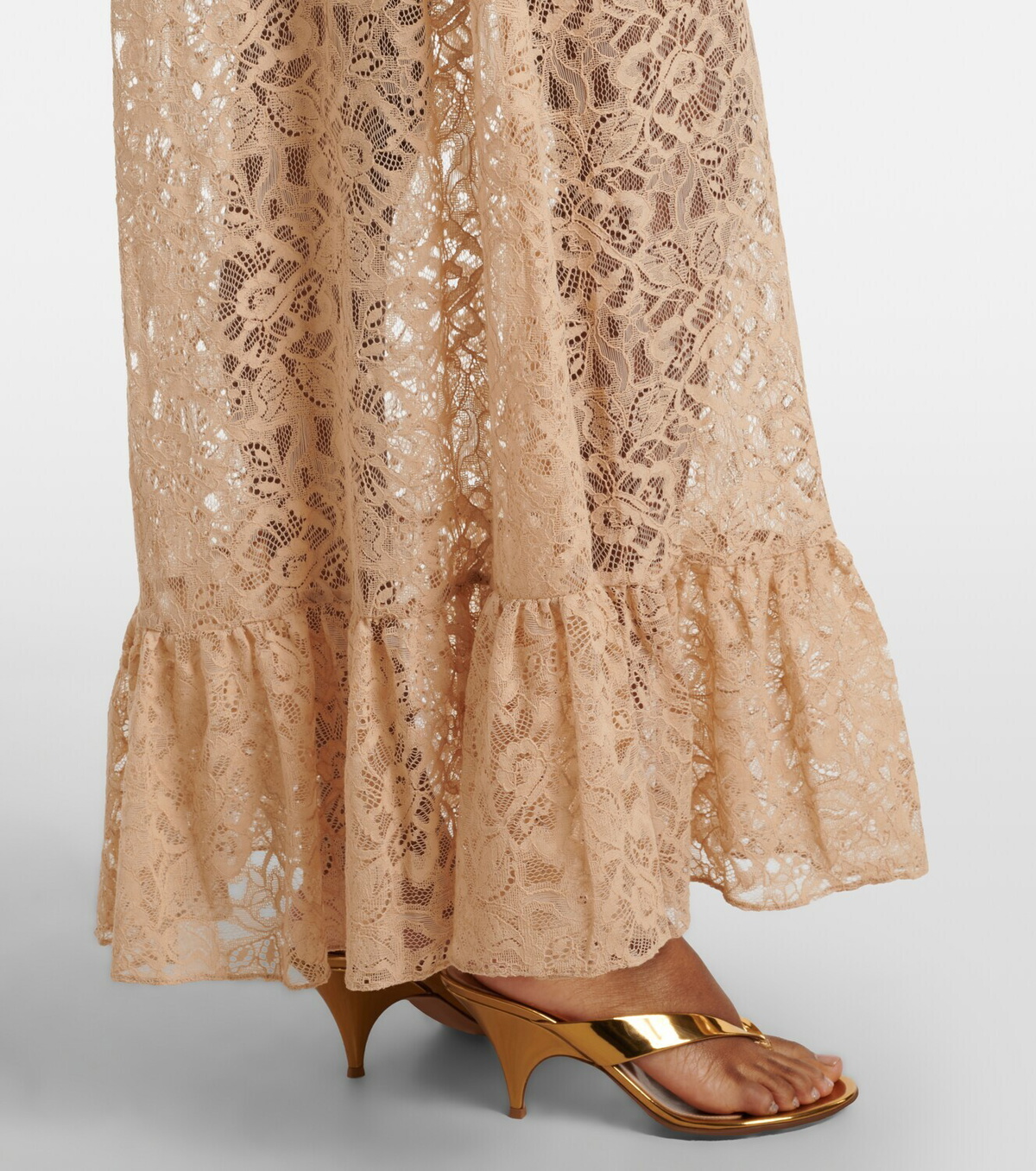 Adriana Degreas Ruffled lace maxi dress