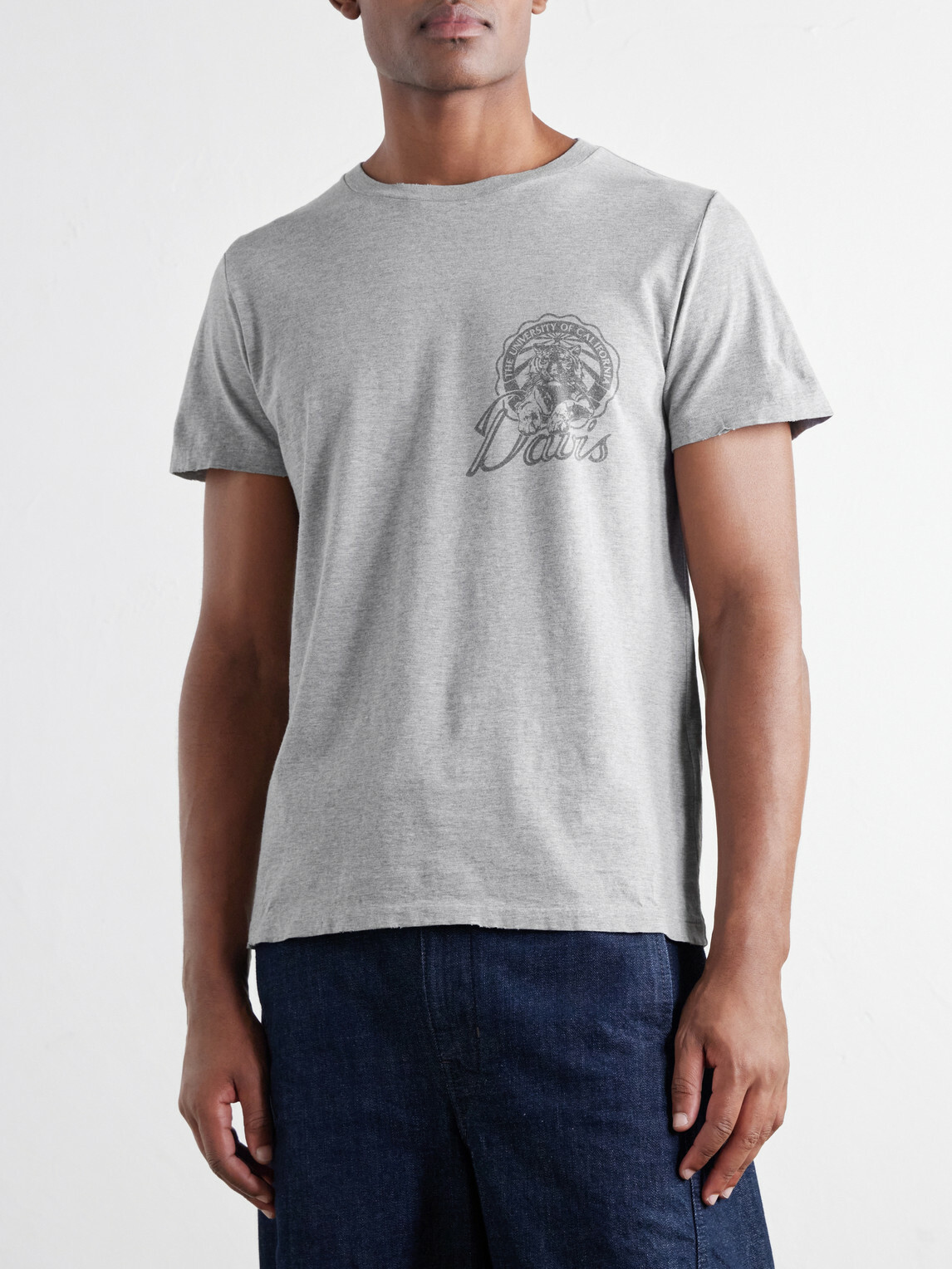 Remi Relief - Davis Printed Cotton-Jersey T-Shirt - Gray