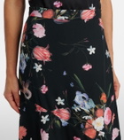 Erdem Floral crêpe midi skirt