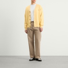 Drôle de Monsieur Men's Logo Cardigan in Light Yellow