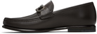 Ferragamo Brown Gancini Buckle Loafers