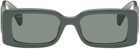 Gucci Gray Rectangular Interlocking G Sunglasses