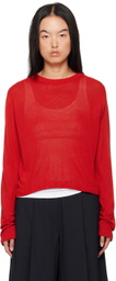Cordera Red Viscose Long Sleeve T-Shirt
