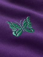 Needles - Logo-Embroidered Webbing-Trimmed Tech-Jersey Track Jacket - Purple