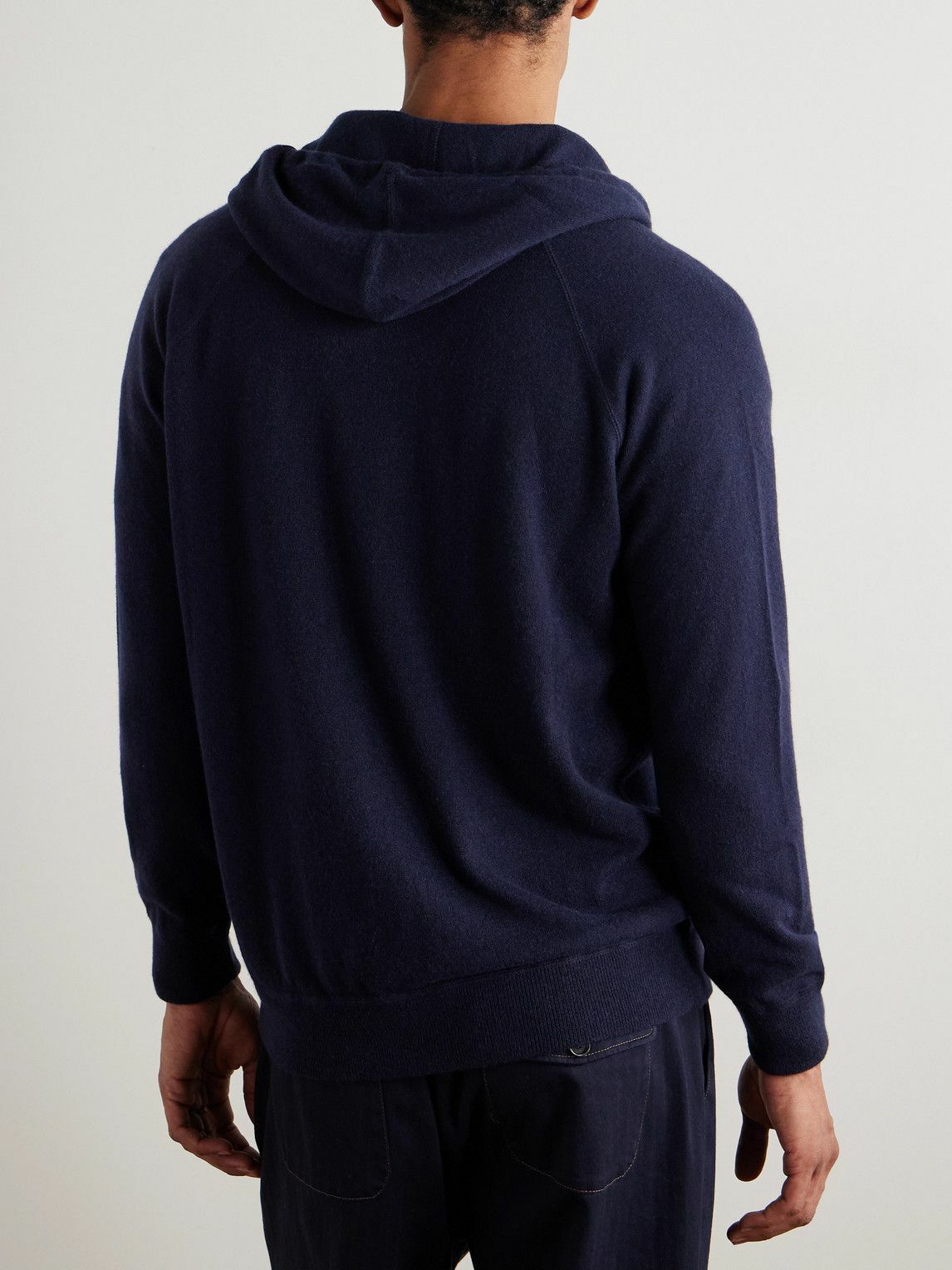 Ghiaia Cashmere - Cashmere Zip-Up Hoodie - Blue