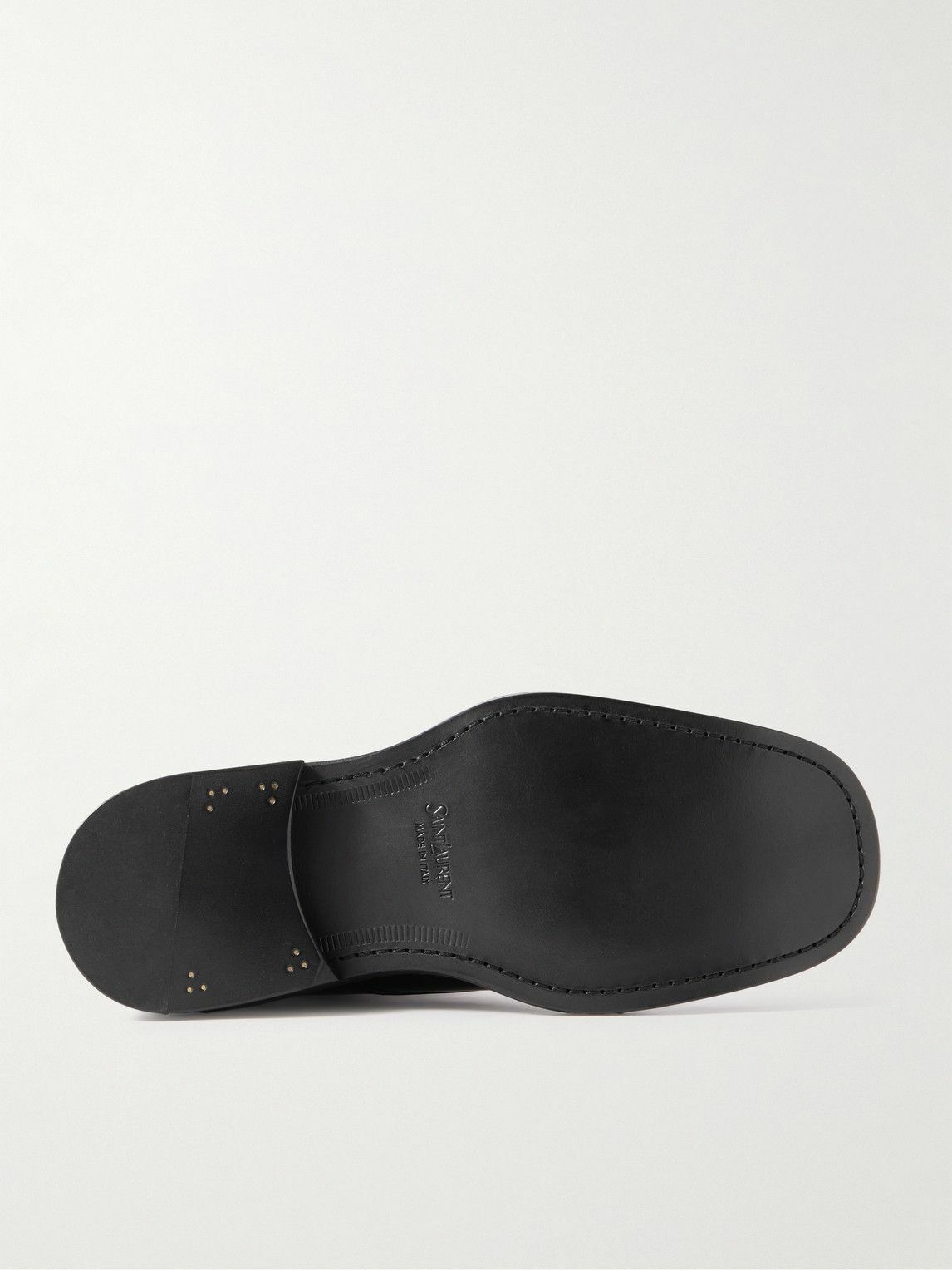 SAINT LAURENT - Ian Glossed-Leather Boots - Black