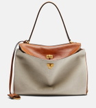 Balenciaga Rodeo Medium leather-trimmed canvas top-handle bag