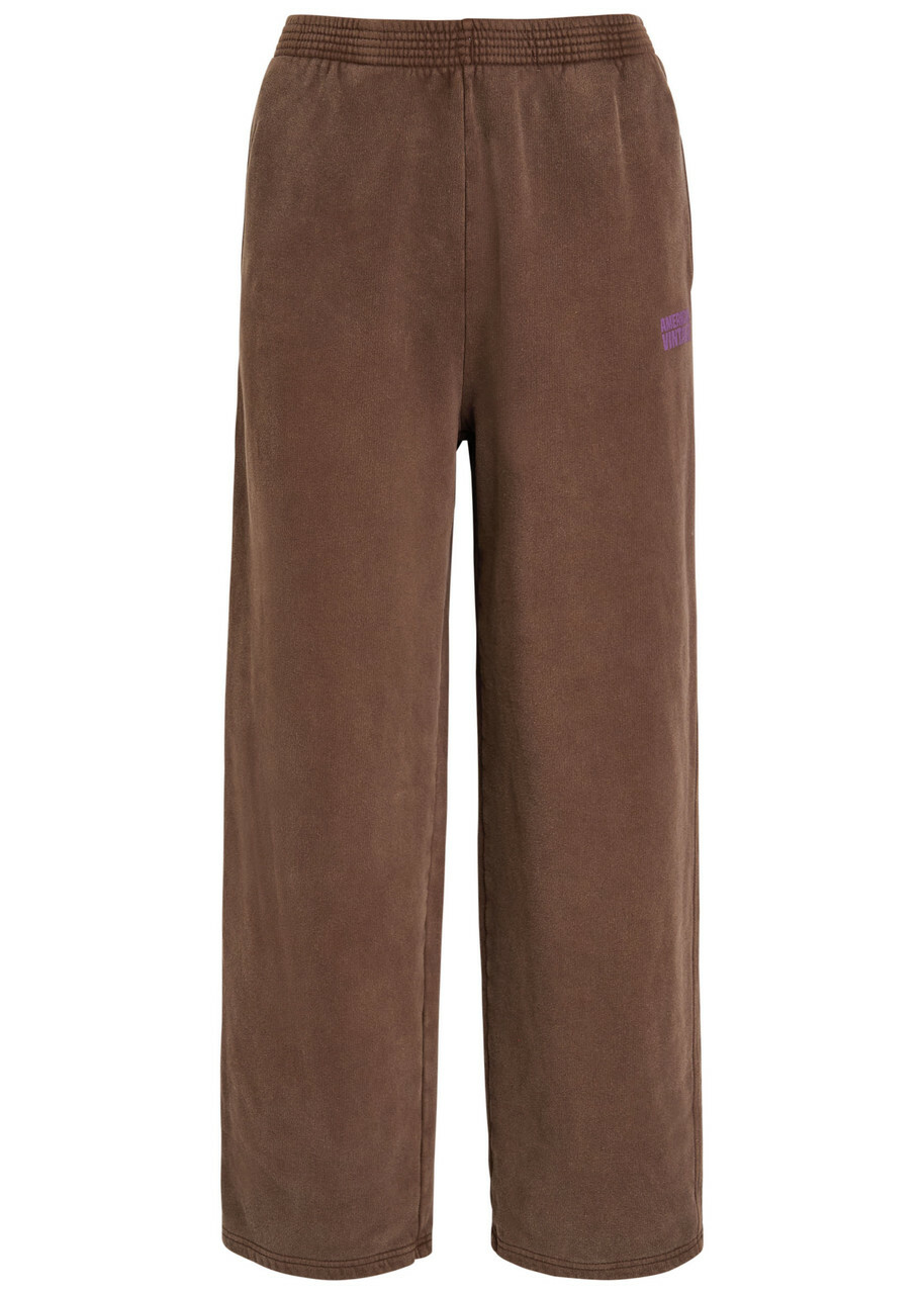 American Vintage Plizzy Logo-print Cotton Sweatpants Light Brown