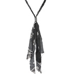 KAPITAL - Fringed Bandana-Print Cotton-Gauze Necklace - Black